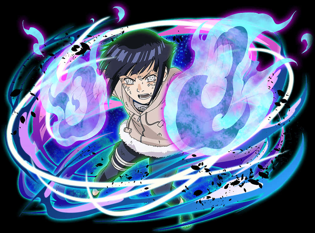 Animated Ninja With Energy Spiral PNG Image