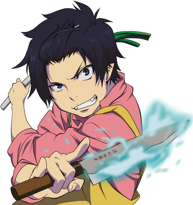 Animated Ninjawith Water Blade PNG Image