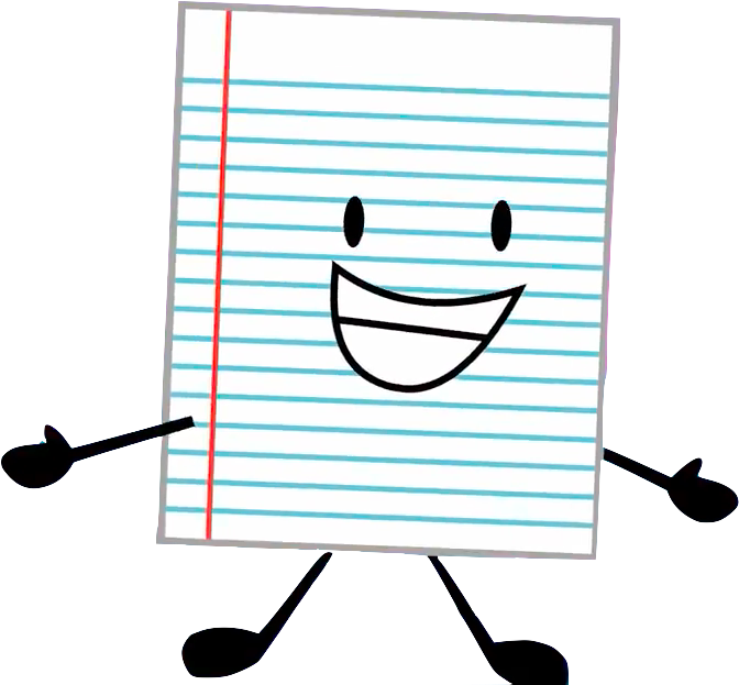 Animated Notebook Paperwith Face PNG Image