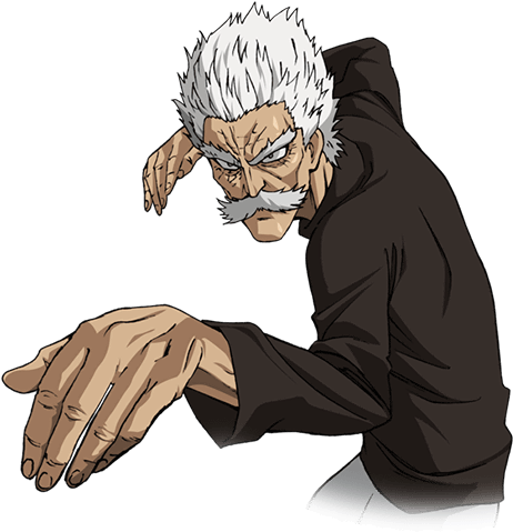 Animated Older Man Ready To Punch PNG Image