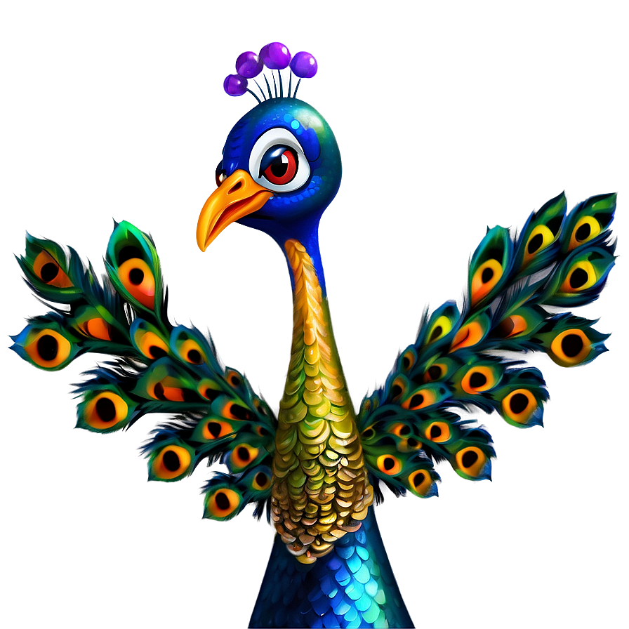 Animated Peacock Character Png Ykv PNG Image