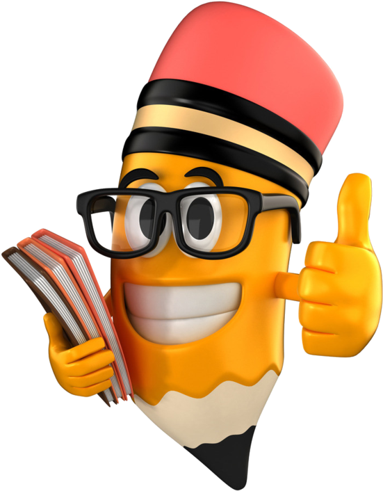 Animated Pencil Character Thumbs Up PNG Image