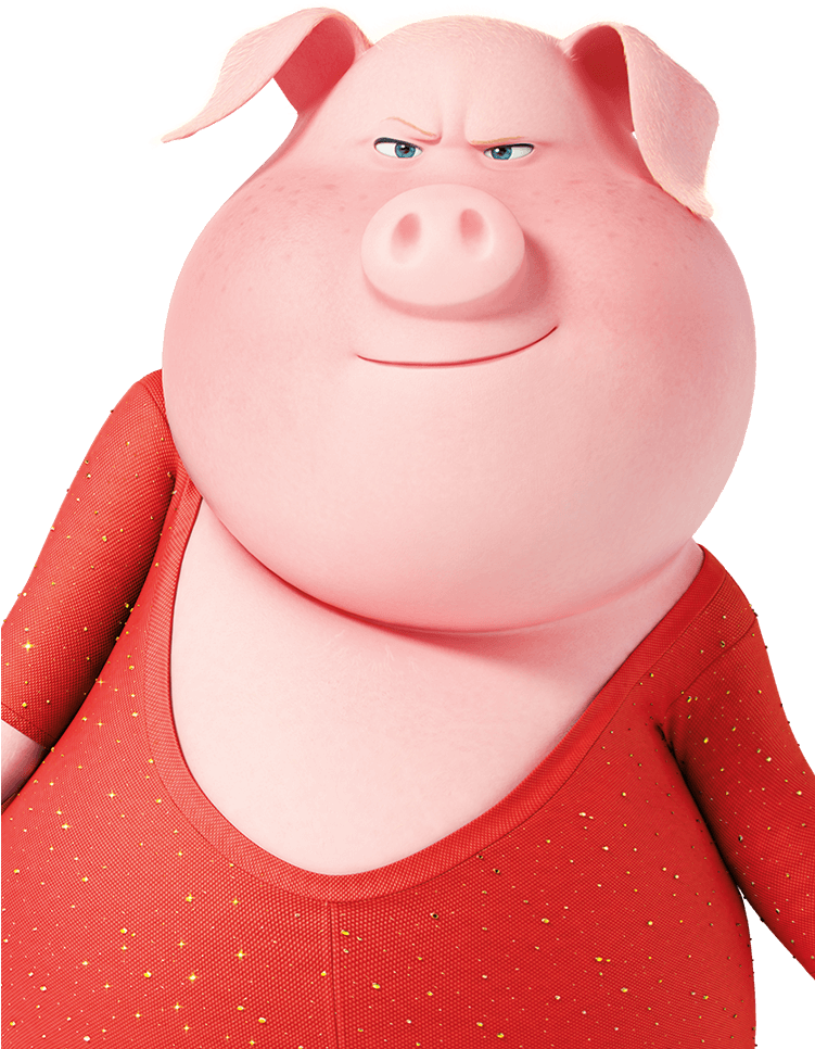 Animated Pig Character Red Shirt PNG Image