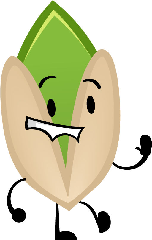 Animated Pistachio Character Smiling PNG Image