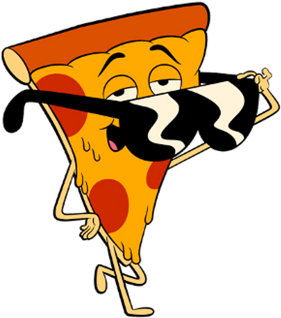 Animated Pizza Slice Character Sunglasses PNG Image