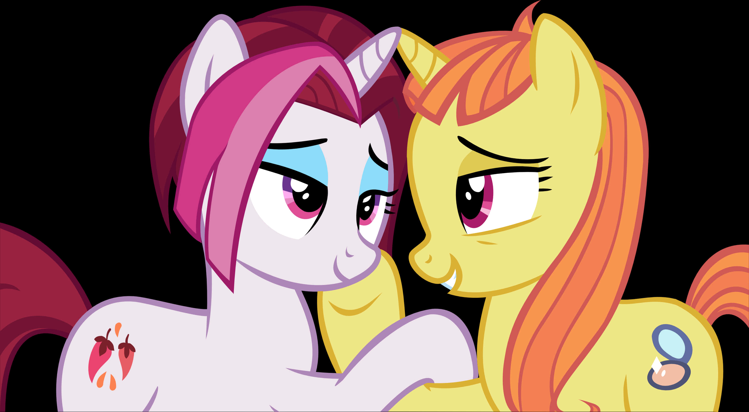 Animated Ponies Blushing Friendship PNG Image