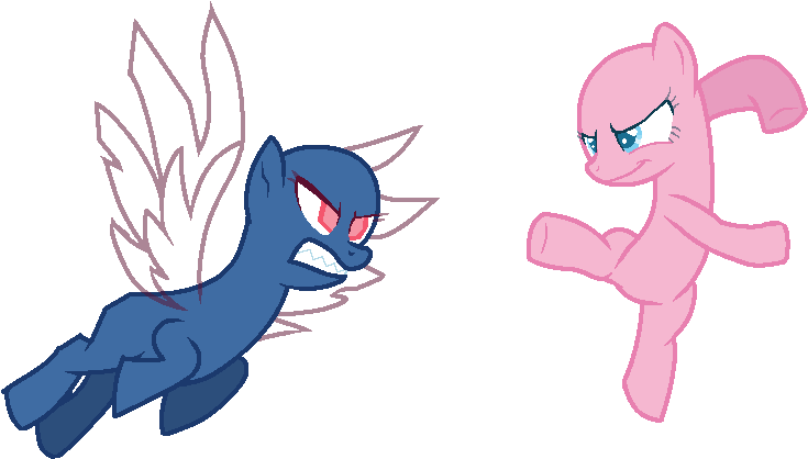 Animated Ponies Showdown PNG Image