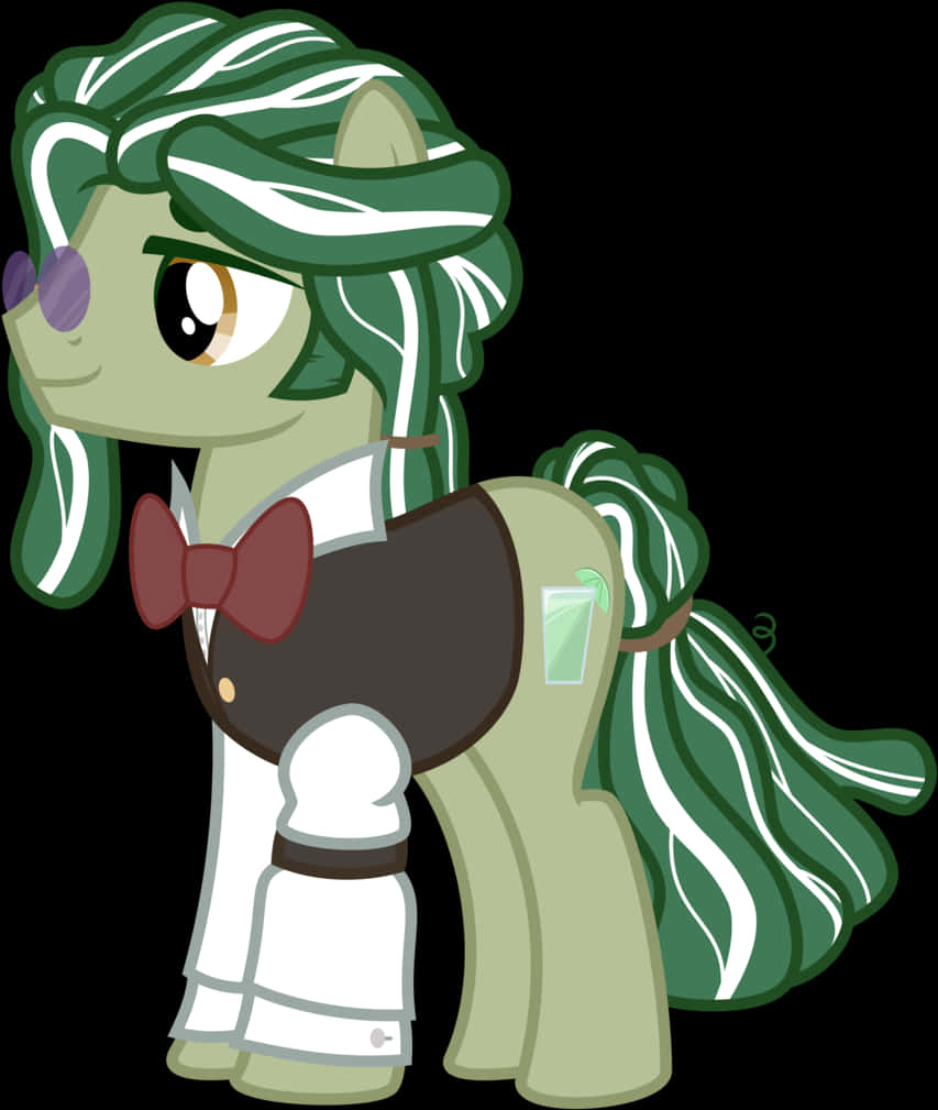 Animated Ponywith Dreadsand Apron PNG Image