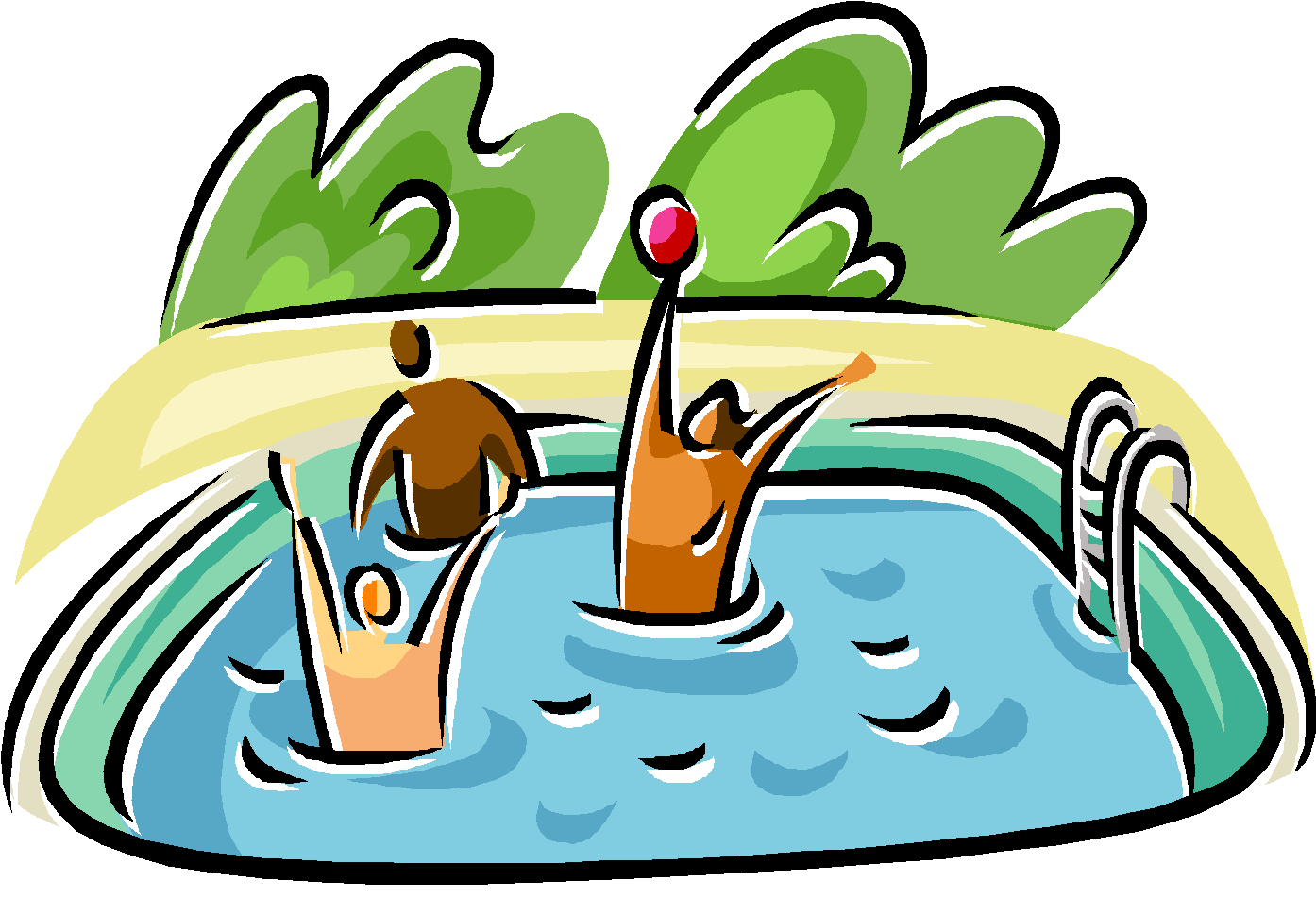 Animated Poolside Fun PNG Image