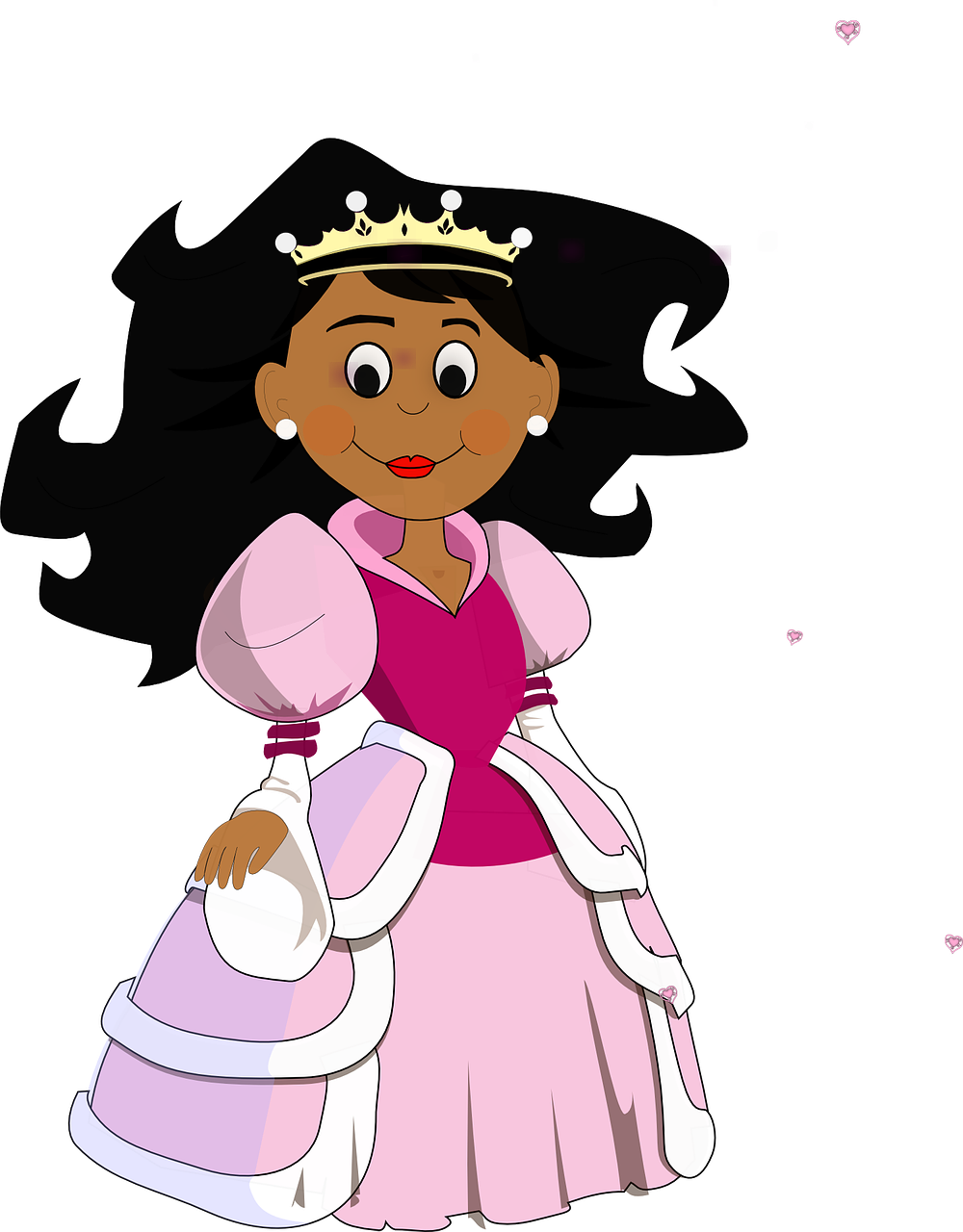 Animated Princess With Crown PNG Image