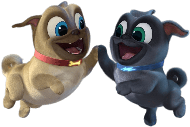 Animated Puppies High Five PNG Image