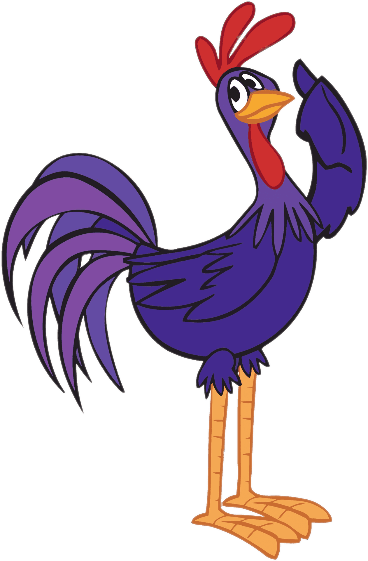 Animated Purple Rooster Posing PNG Image