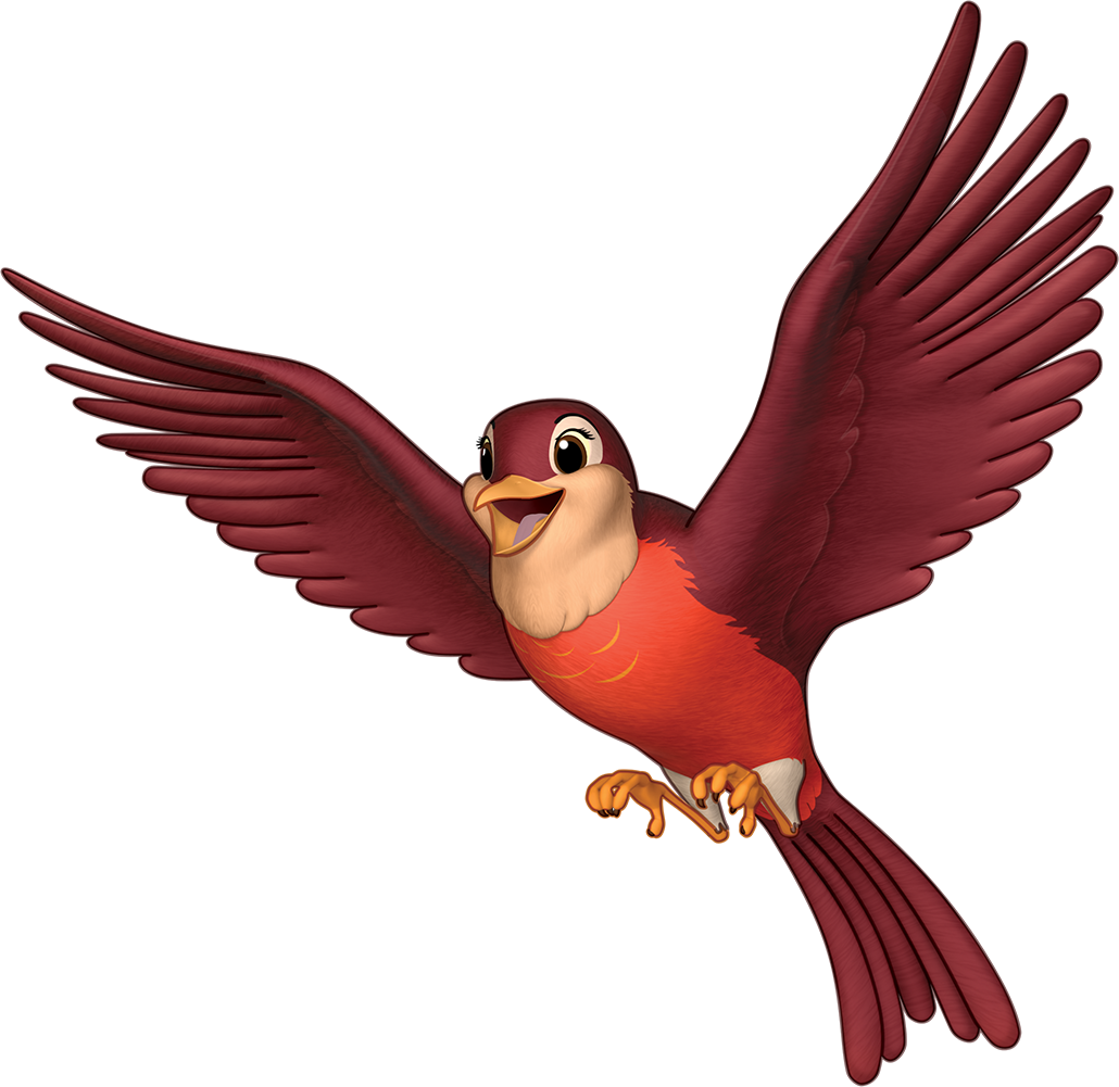 Animated Red Bird In Flight PNG Image