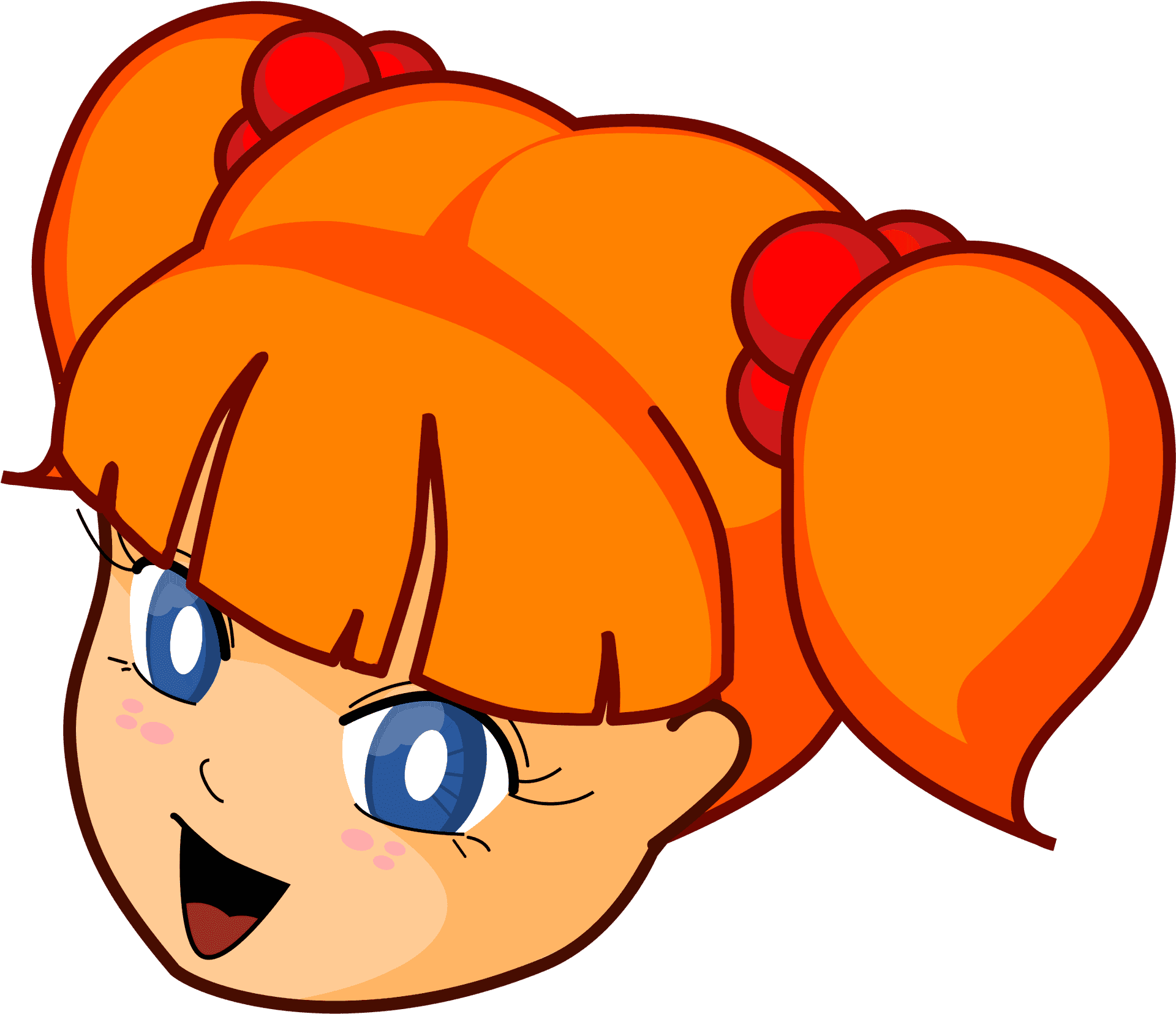 Animated Redhead Girl Smiling.png PNG Image