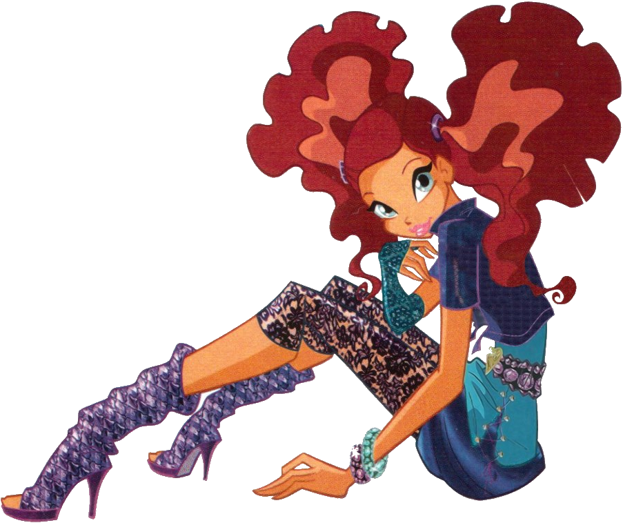 Animated Rockstar Fashion Pose PNG Image