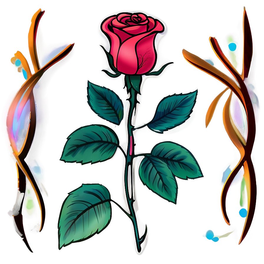 Animated Rose Tattoo Blueprint Png Par PNG Image