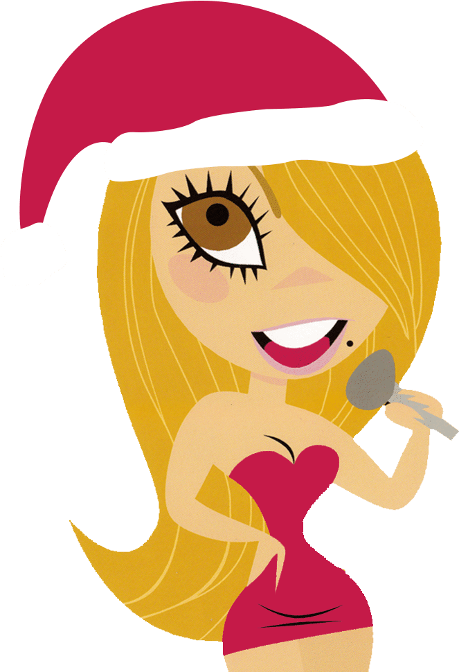 Animated Santa Hat Singer PNG Image