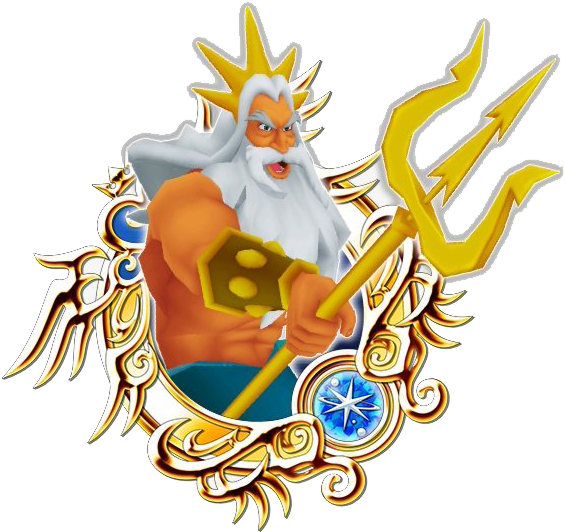 Animated Sea God With Trident PNG Image