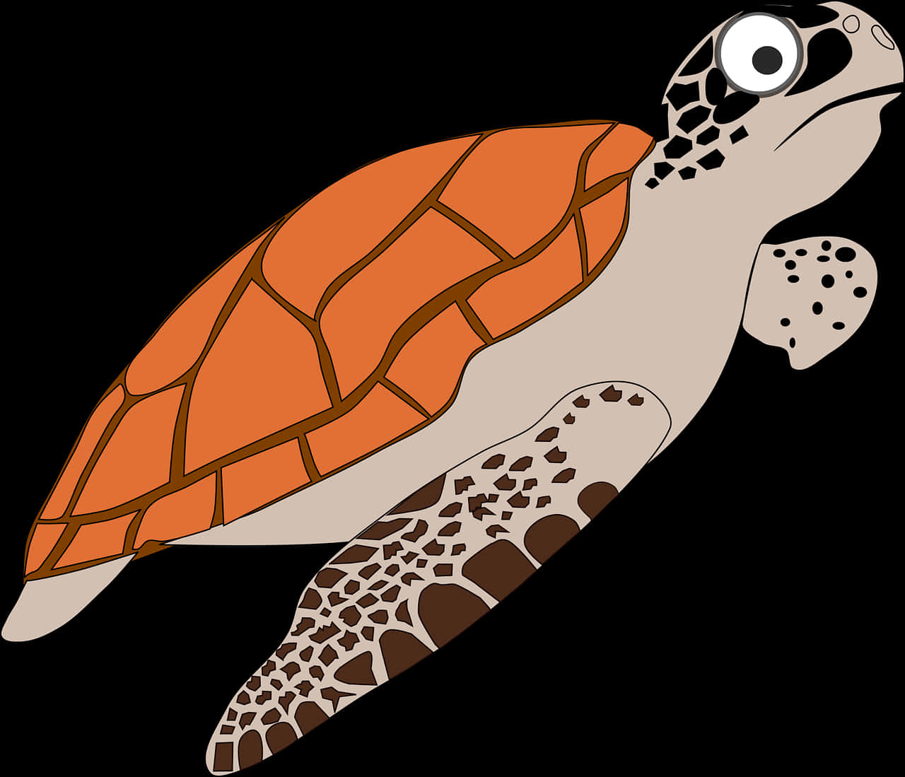 Animated Sea Turtle Illustration PNG Image