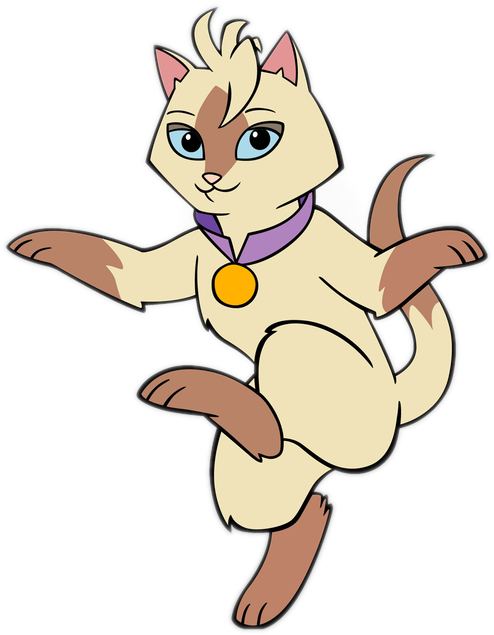 Animated Siamese Cat Character PNG Image