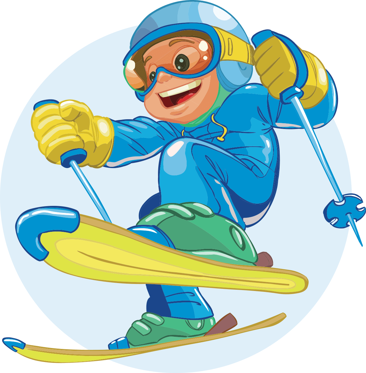 Animated Skier Action Pose PNG Image