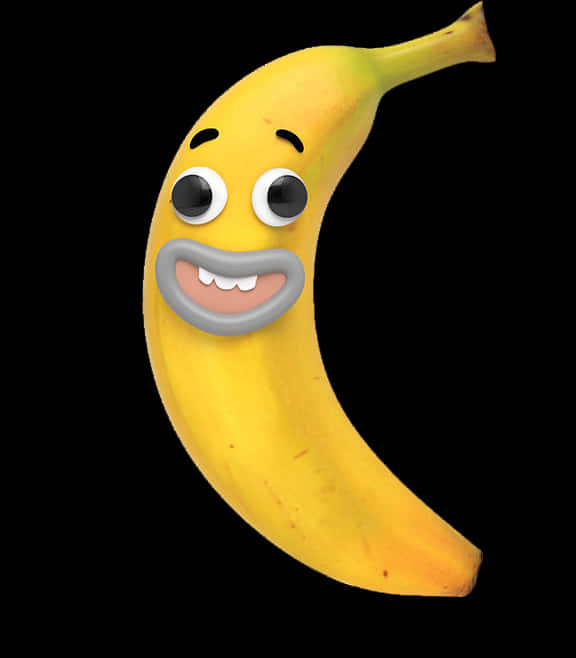 Animated Smiling Banana Character PNG Image