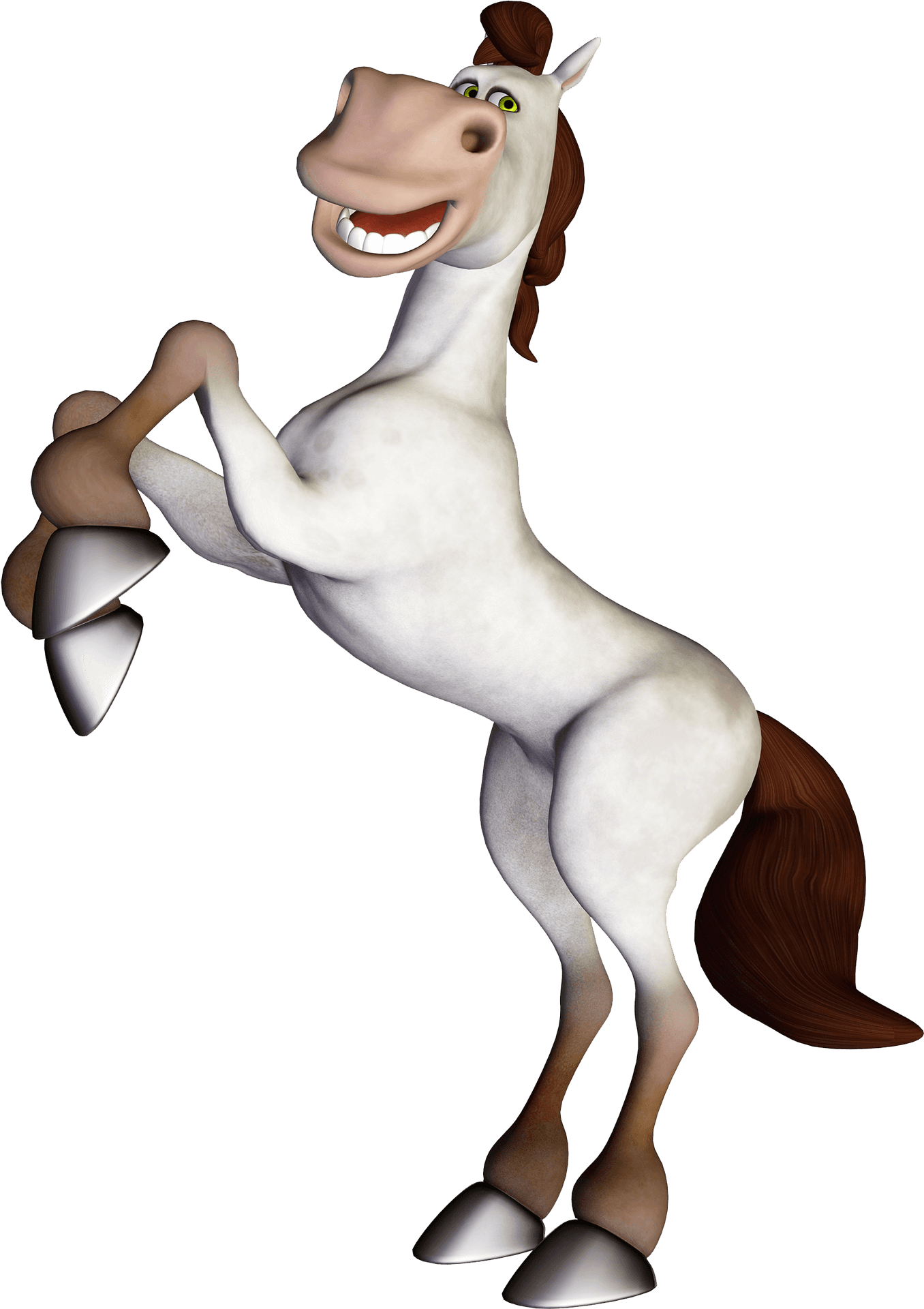 Animated Smiling Horse Character PNG Image