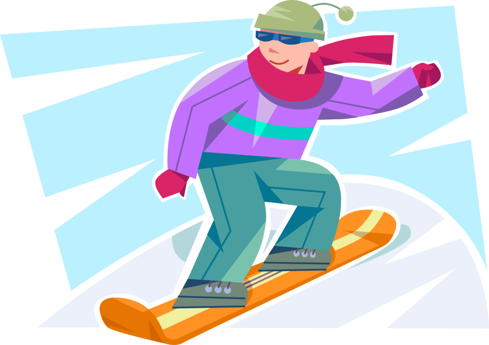 Animated Snowboarder Action PNG Image