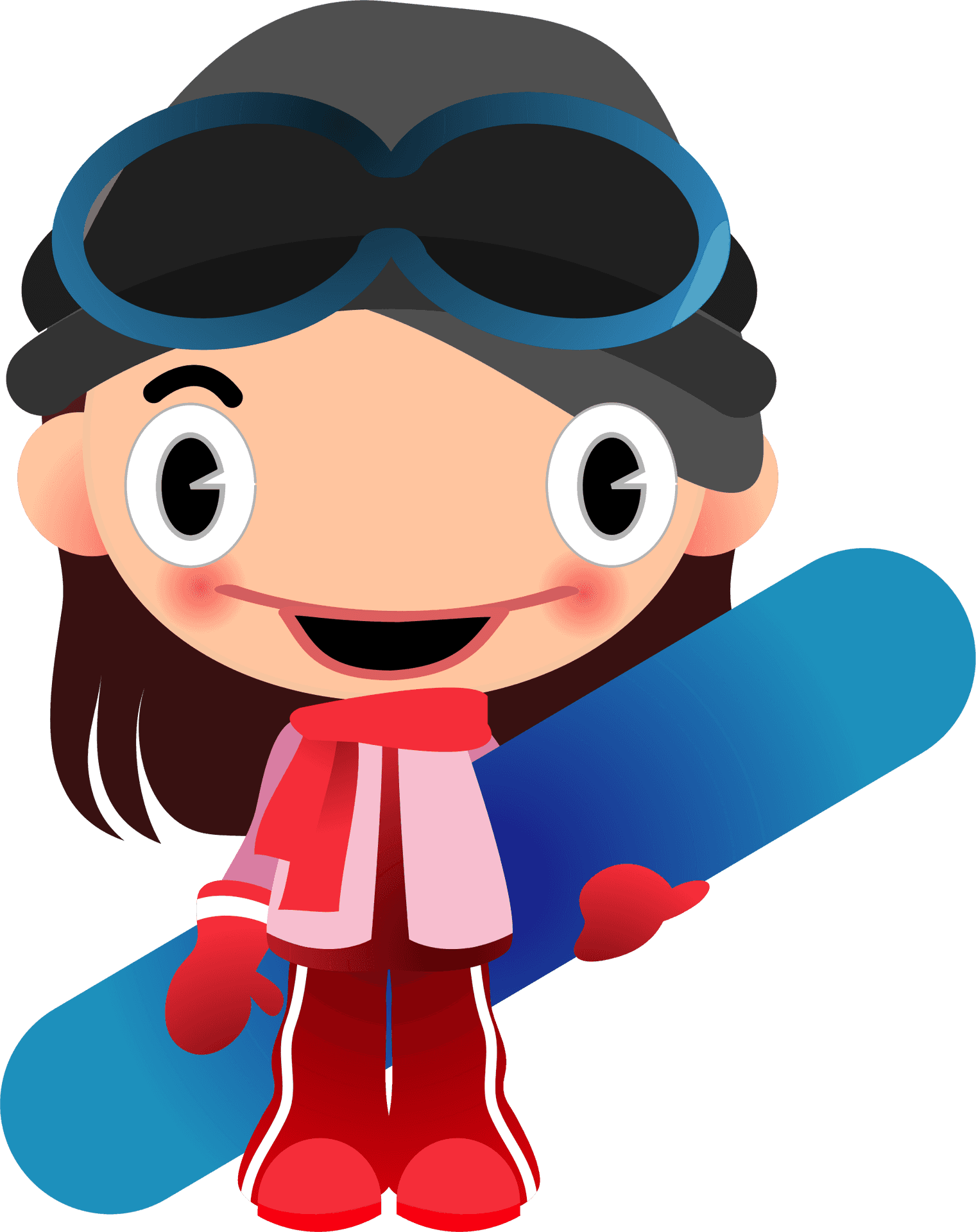 Animated Snowboarder Character PNG Image