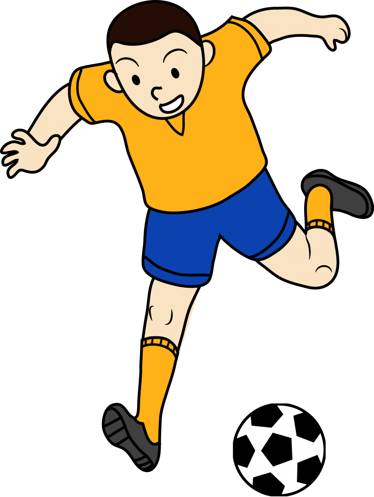 Animated Soccer Player Kicking Ball PNG Image