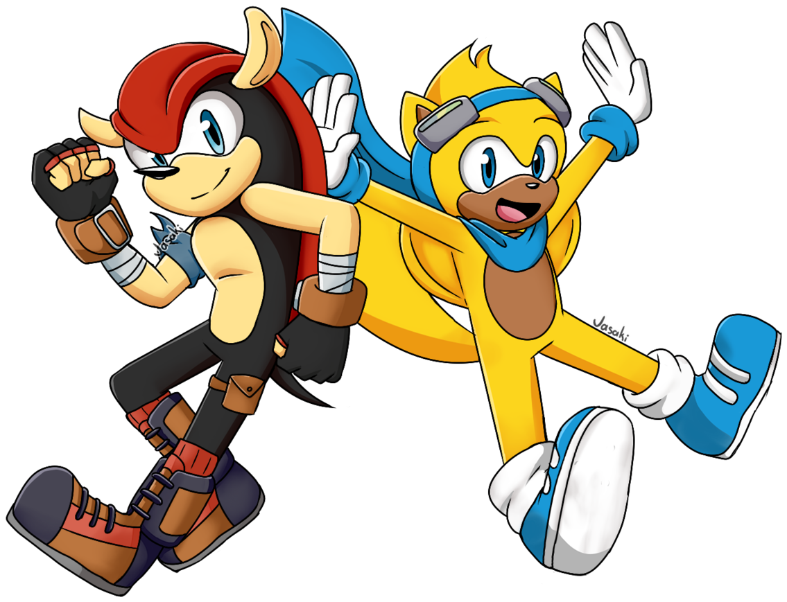 Animated Sonic Characters Mighty Ray Fanart PNG Image