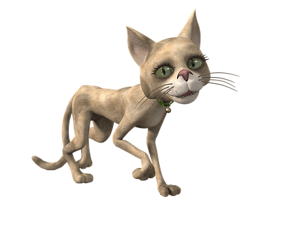 Animated Sphynx Cat Walking PNG Image