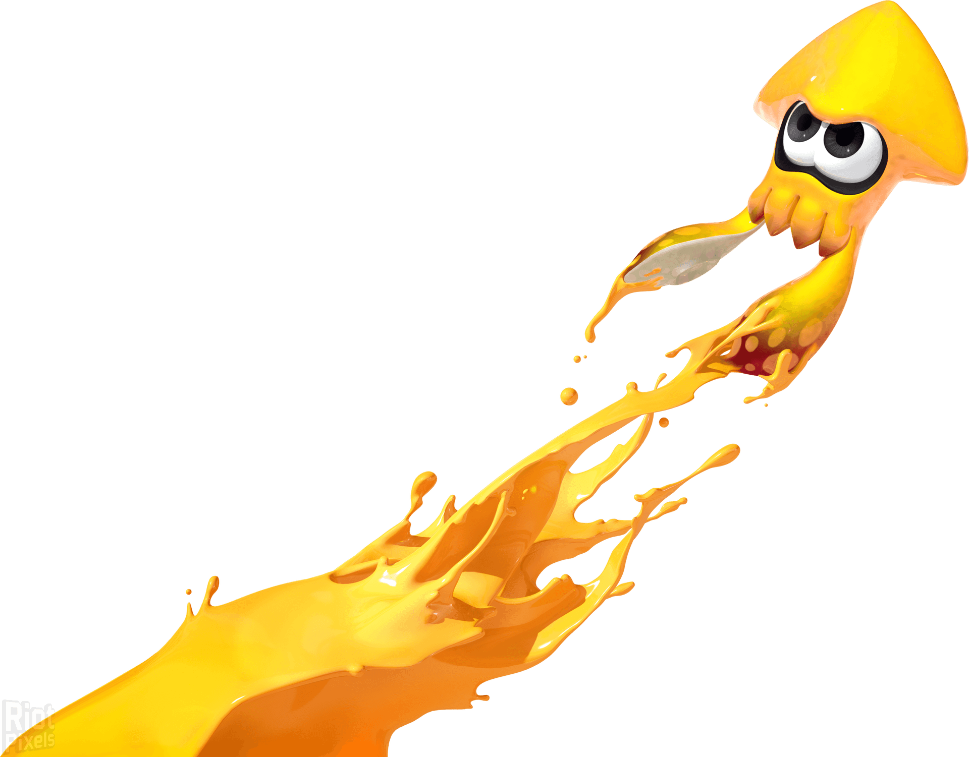 Animated Squid Emerging From Ink PNG Image