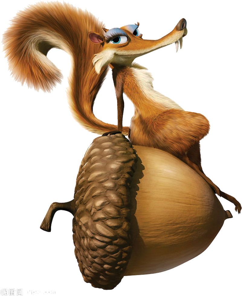 Animated Squirrel With Acorn.png PNG Image