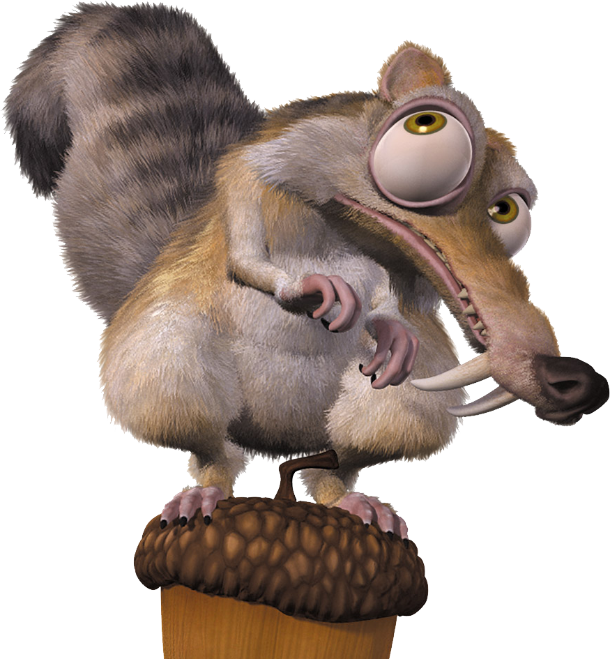 Animated Squirrelwith Acorn PNG Image