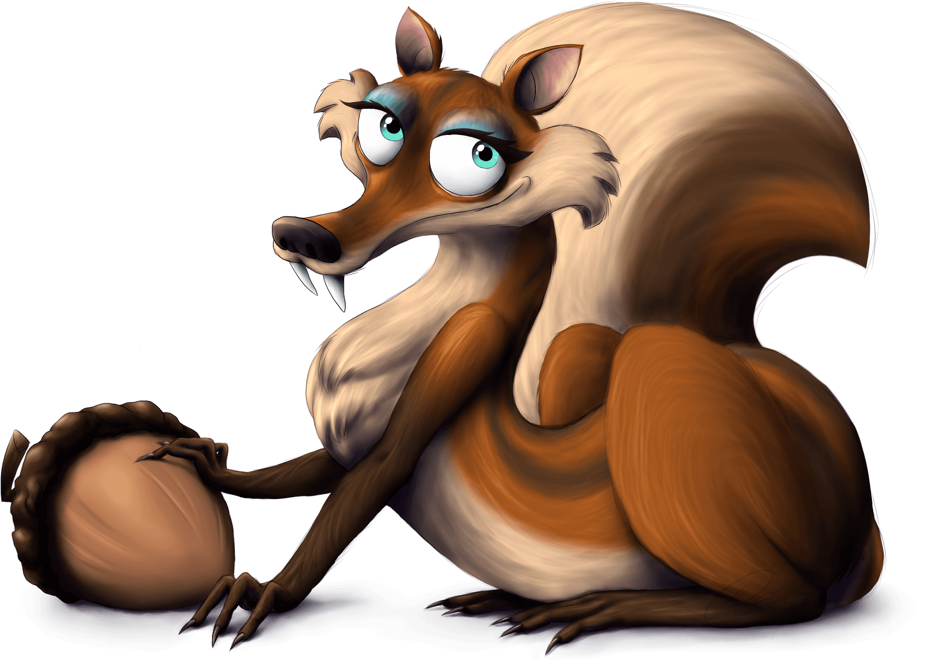 Animated Squirrelwith Acorn PNG Image