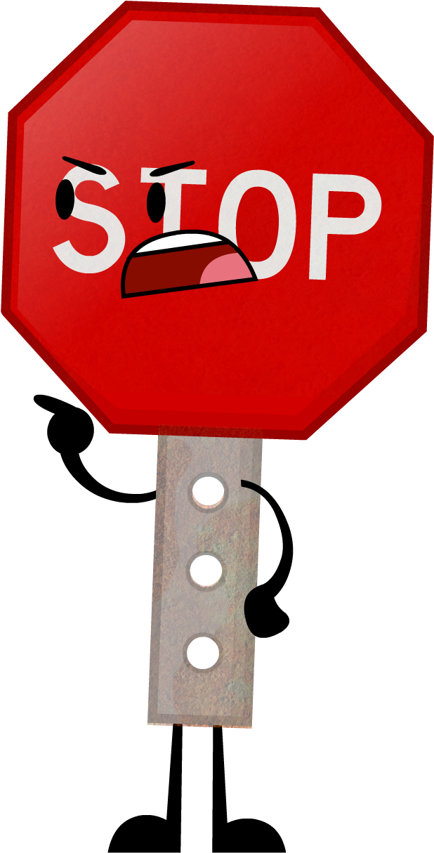 Animated Stop Sign Character PNG Image