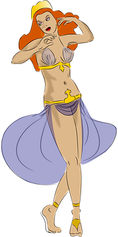 Animated Sultry Pose Female Character PNG Image