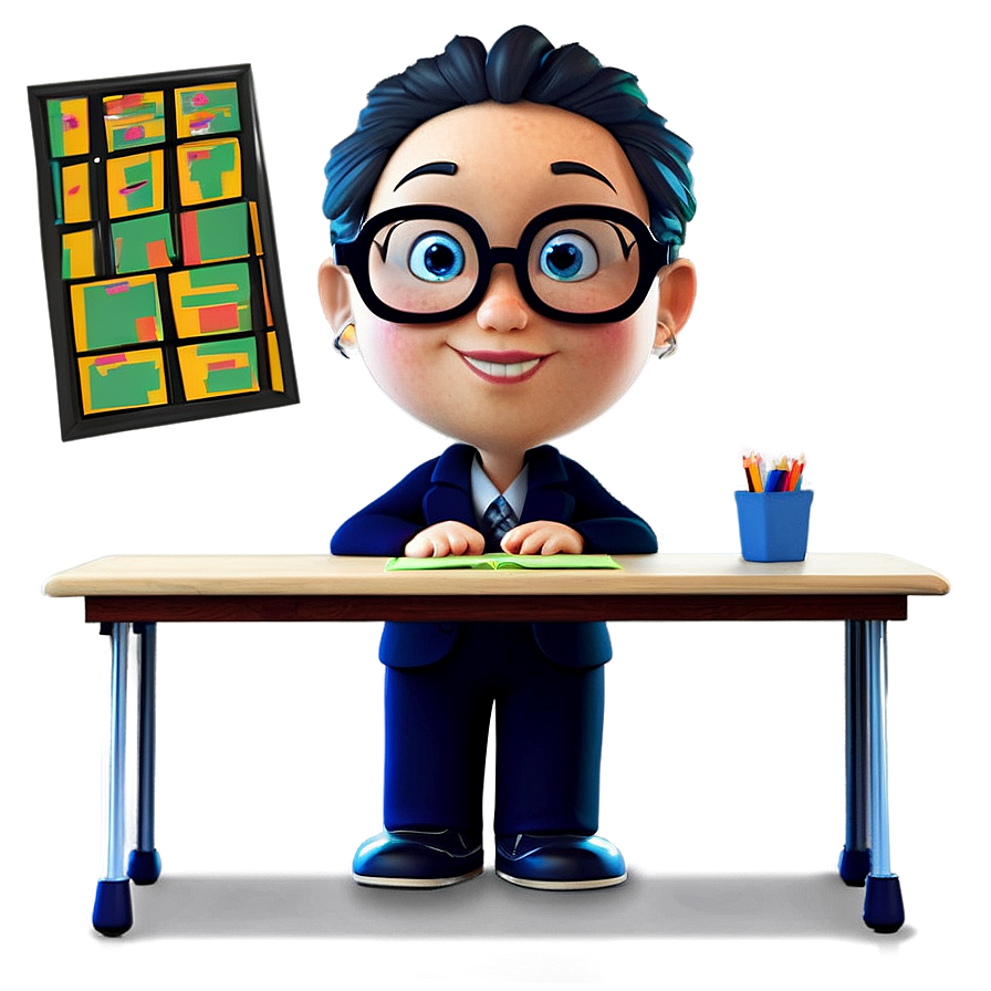 Animated Teacher Character Png Gjl PNG Image