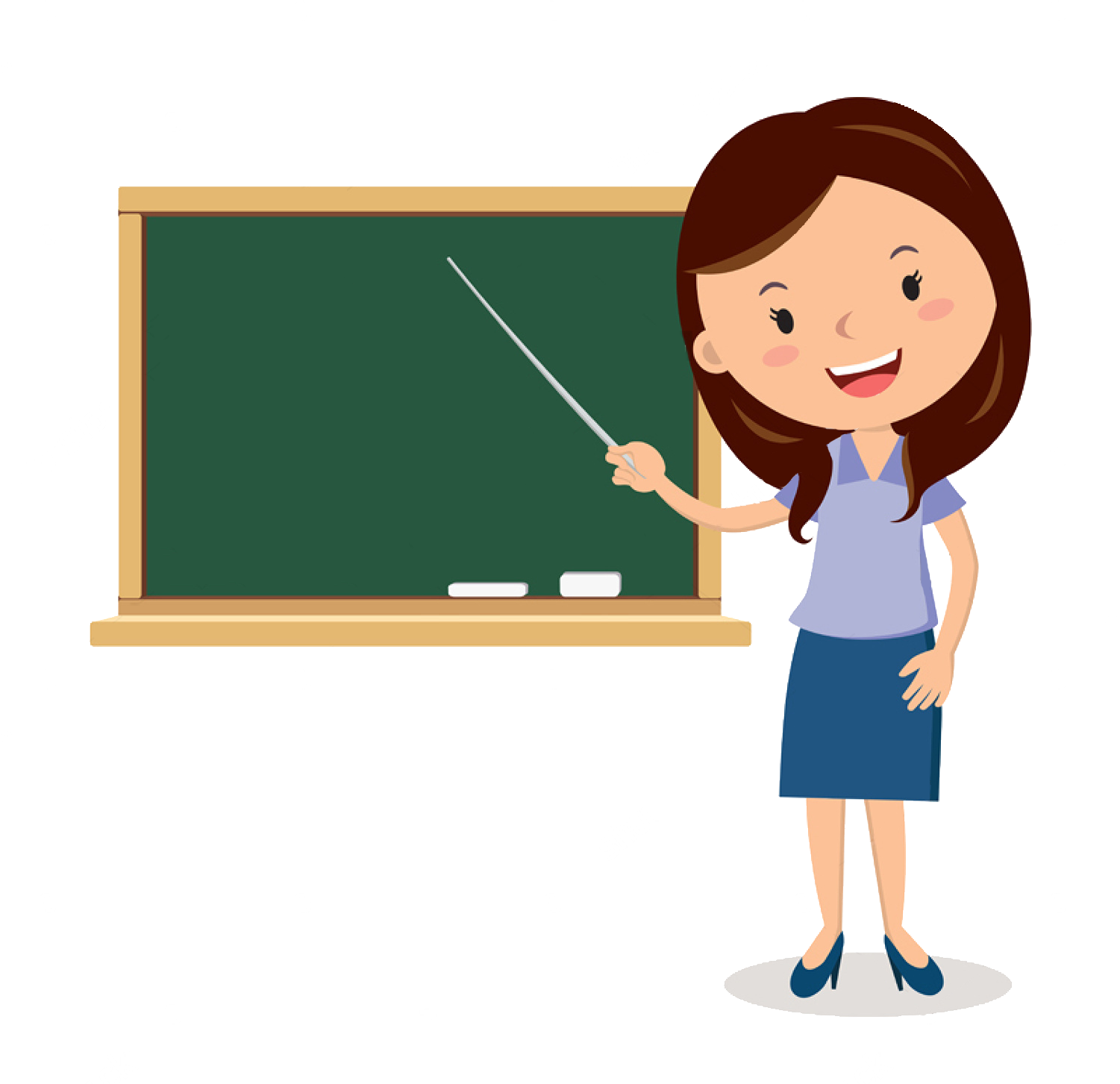 Animated Teacherat Blackboard PNG Image