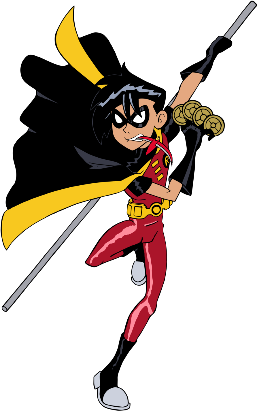 Animated Teen Superhero Action Pose PNG Image