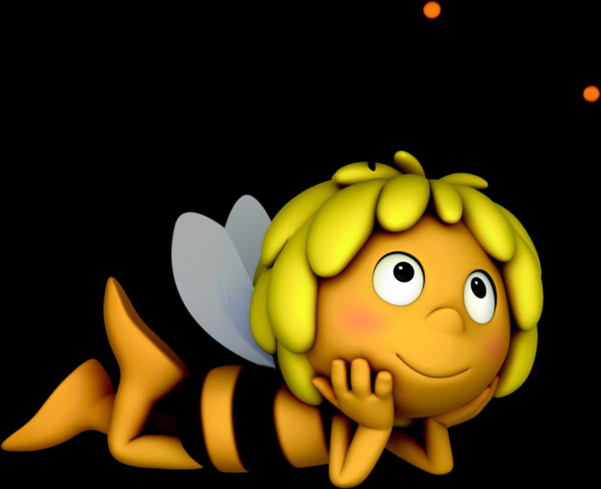 Animated Thinking Bee PNG Image