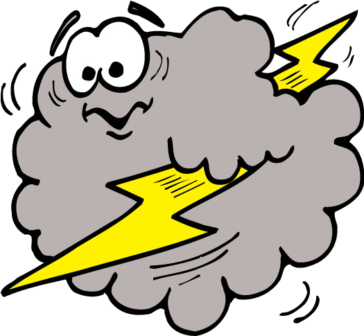 Animated Thunderstorm Cloud With Lightning Bolts PNG Image