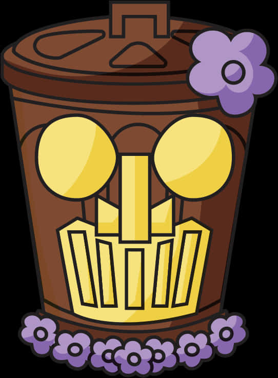 Animated Trash Can Character PNG Image