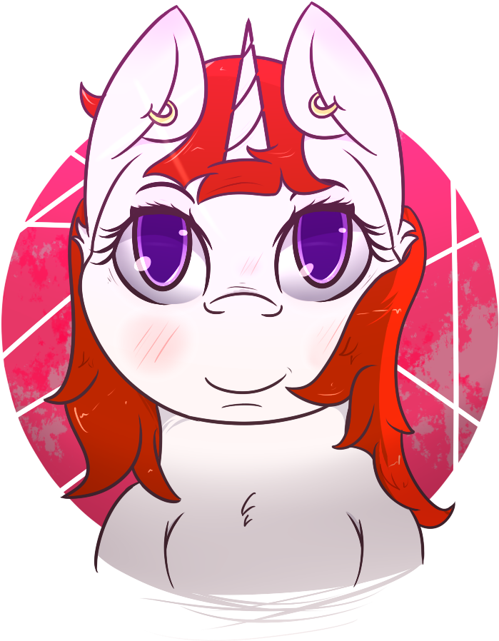 Animated Unicorn Characterwith Ear Piercings PNG Image