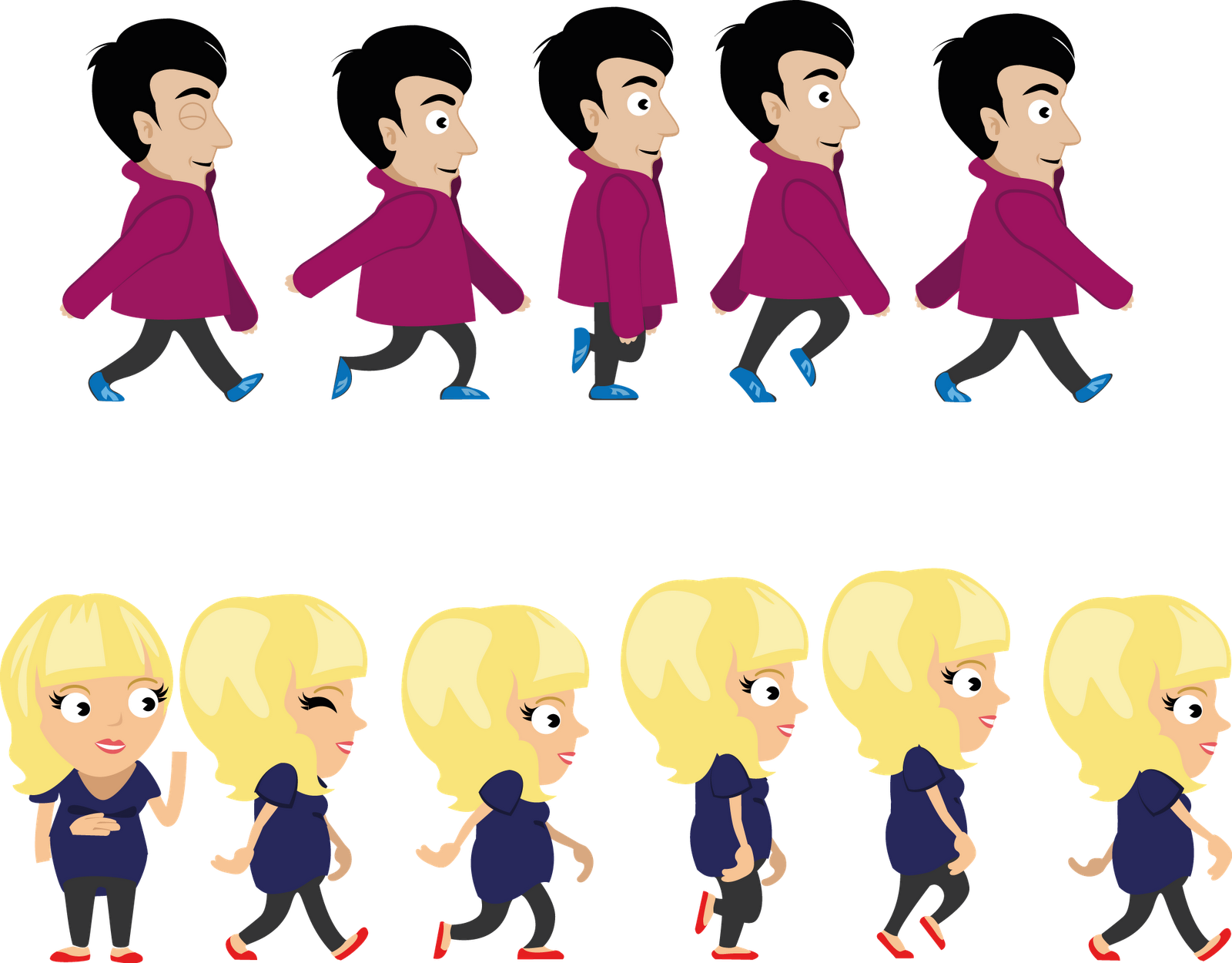 Animated Walking Sequence PNG Image