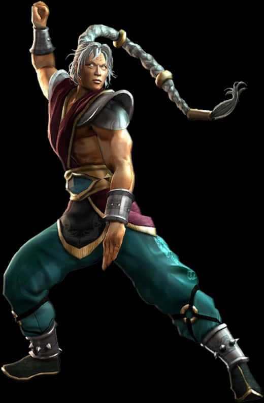 Animated Warrior Pose PNG Image