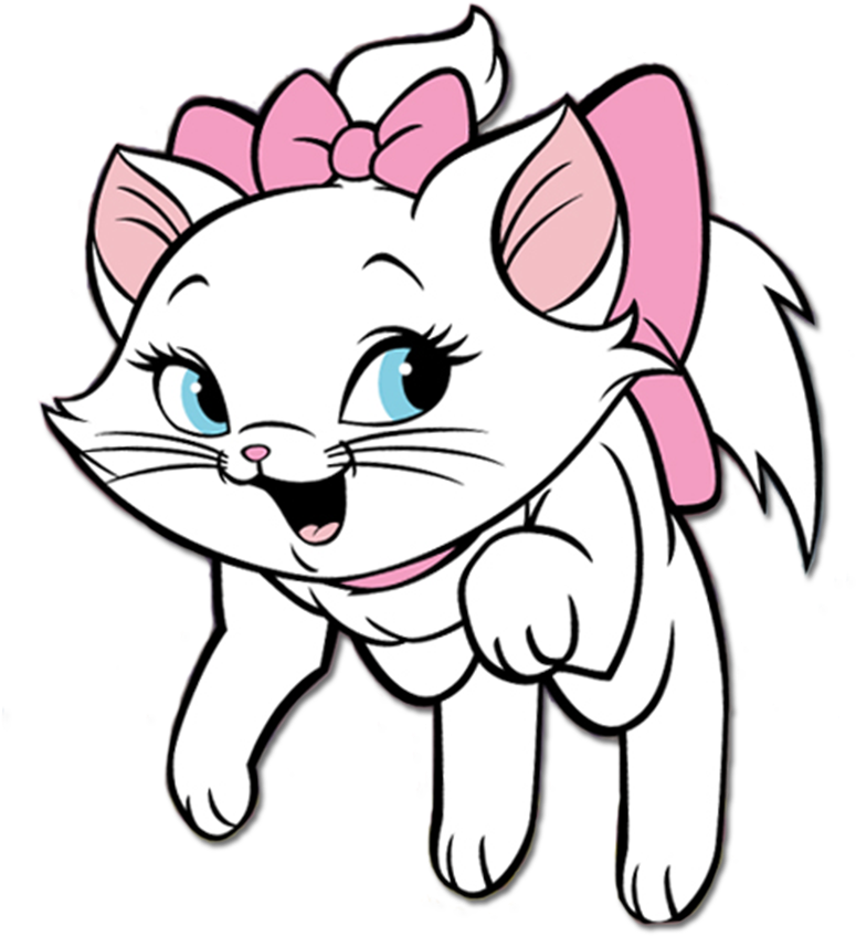 Animated White Kitten With Pink Bow PNG Image