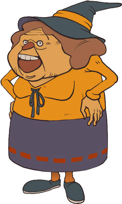 Animated Witch Granny Character PNG Image