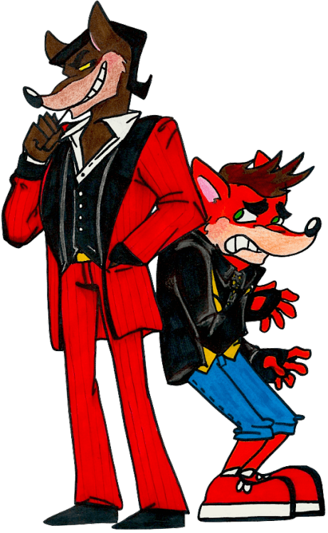 Animated_ Wolf_and_ Marsupial_ Characters PNG Image